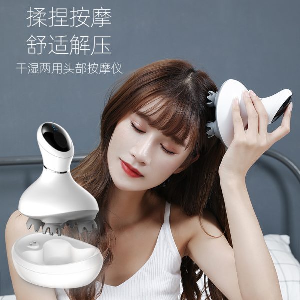 头部按摩器头疗解压穴位电动经络刷防水揉捏手持式头皮按摩仪 - 图片 2